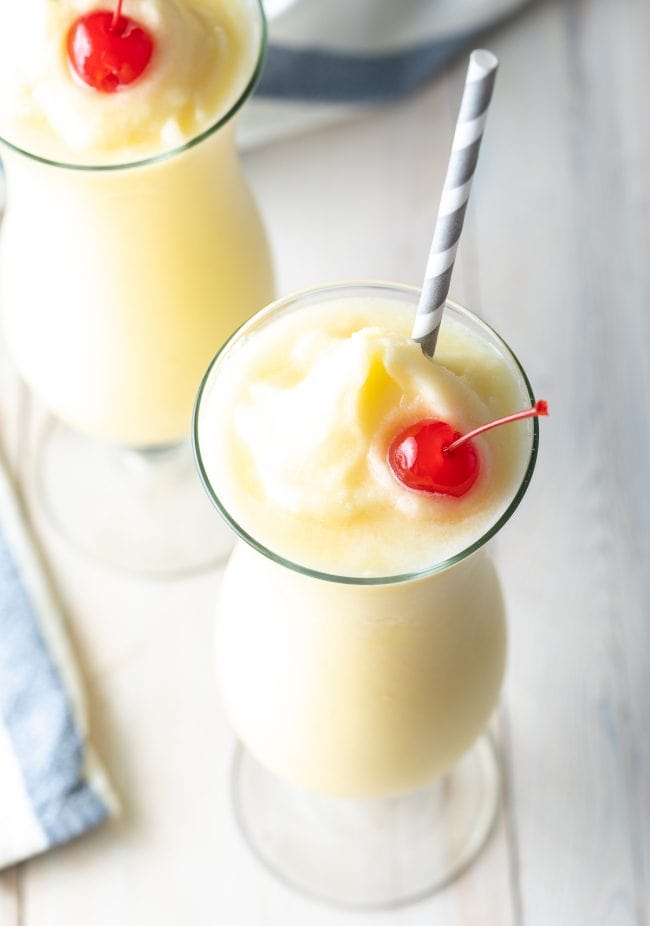 best frozen pina coladas - top view down