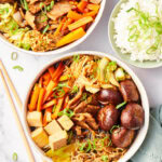 pork sukiyaki in two bowls