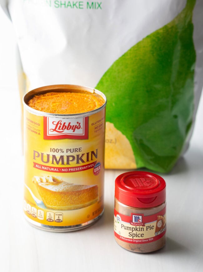 Recipe ingredients: Can of pumpkin, spice blend,