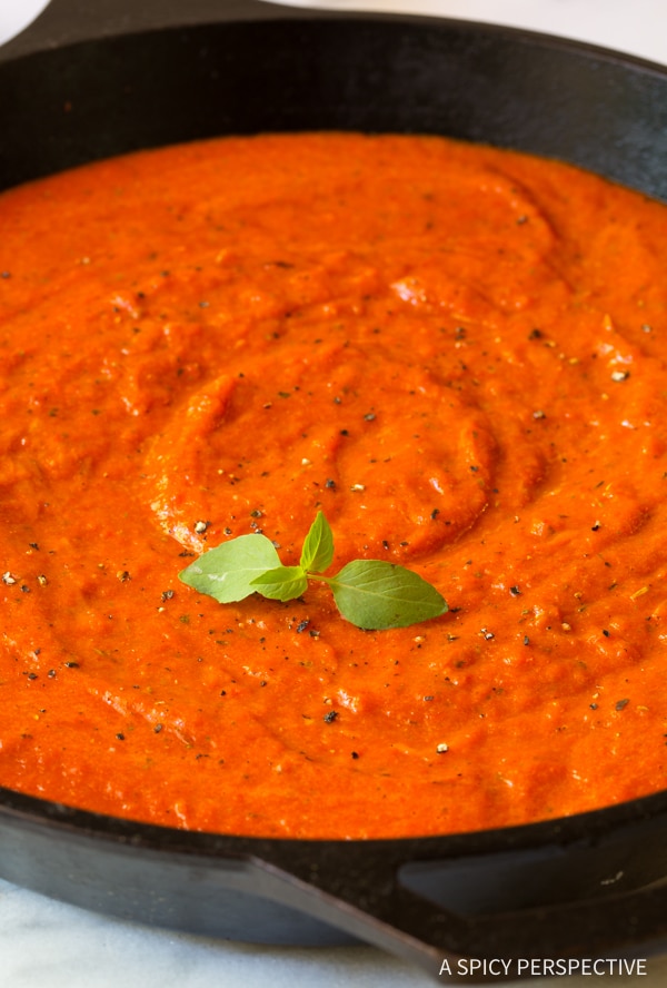 Silky Roasted Red Pepper Marinara Recipe (Vegan, Gluten Free & Delicious!)