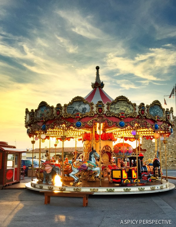 Carousel Sunset in Saint Tropez, France on ASpicyPerspective.com #travel #france
