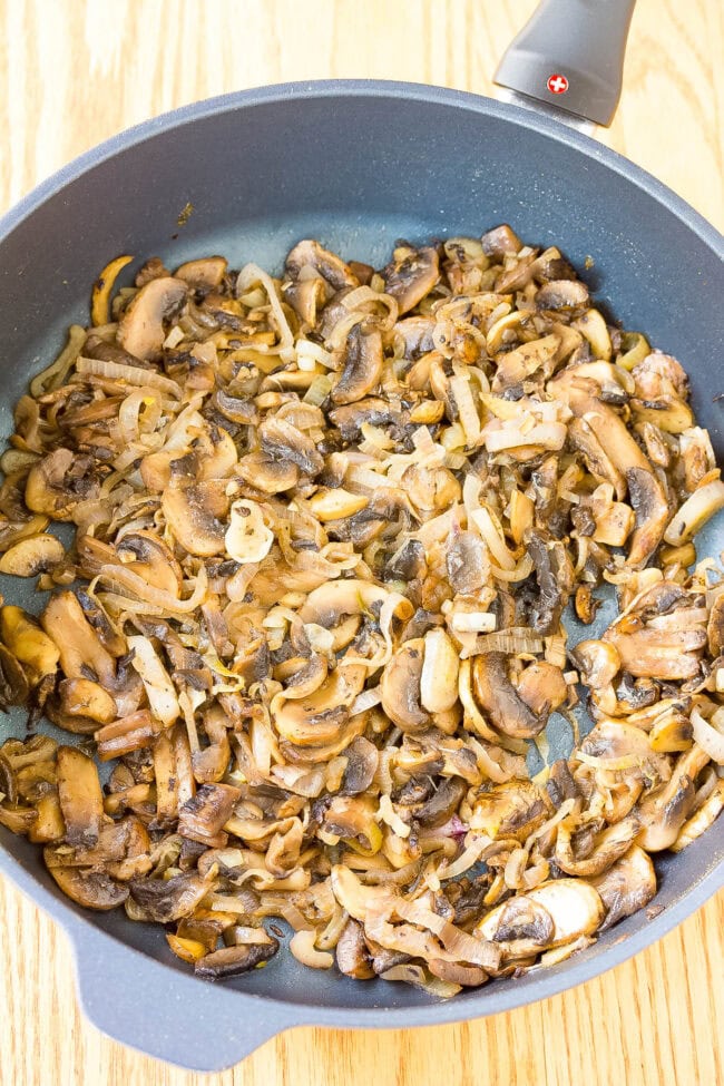 Saute the mushrooms and the shallots