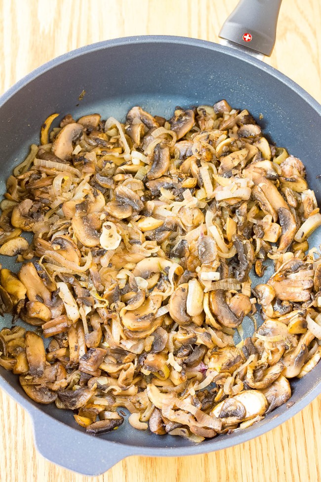Saute the mushrooms and the shallots