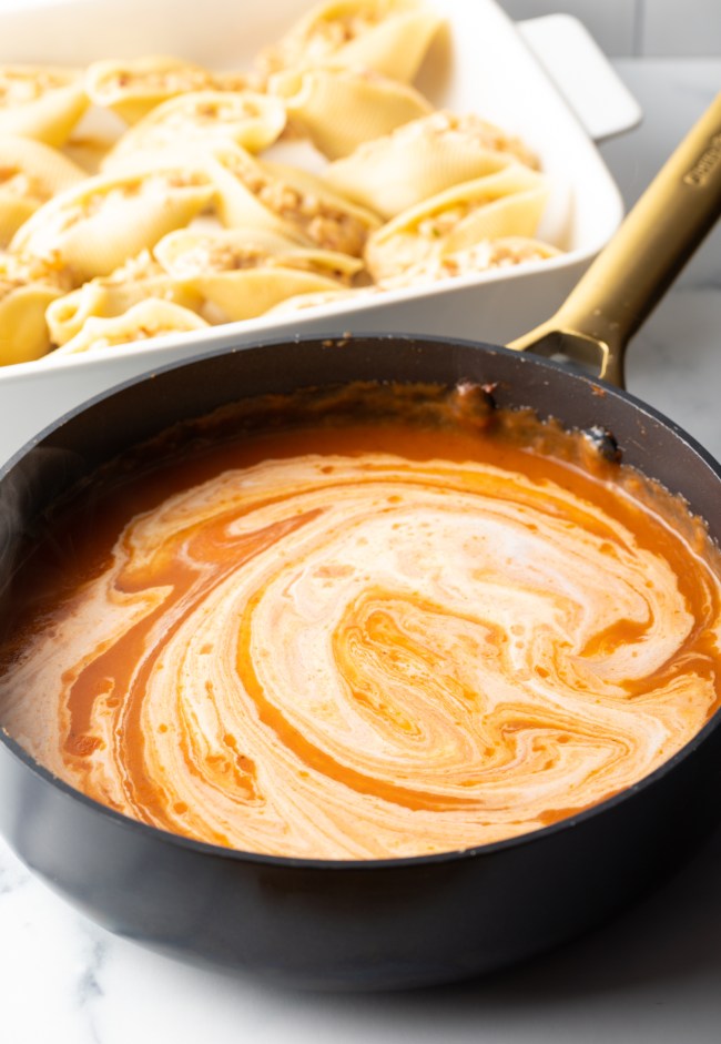 Cheesy pasta sauce.