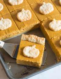 Secret Ingredient Perfect Pumpkin Slab Pie Recipe | ASpicyPerspective.com #halloween #thanksgiving