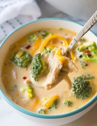 Skinny Creamy Chicken Broccoli Soup Recipe