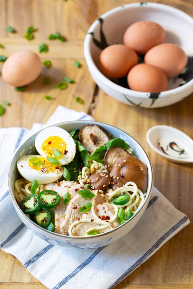 amazing ramen bowl with toppings