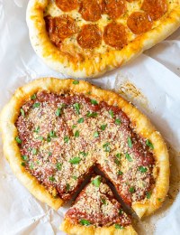 Easy Slow Cooker Deep Dish Pizza Recipe (Chicago Style!) | ASpicyPerspective.com