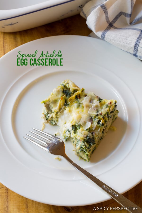 Egg Casserole Recipe #ASpicyPerspective #Egg #Casserole #EggCasserole #EggCasserole Recipe #Breakfast #Quiche #Artichoke #Spinach #ArtichokeSpinach #Ricotta #GlutenFree #LowCarb #Vegetarian