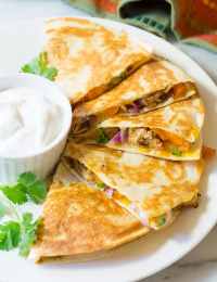 Sweet and Tangy Chicken Quesadillas Recipe | ASpicyPerspective.com