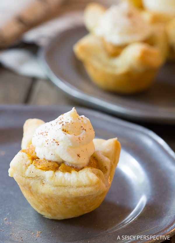 Try The Best Mini Pumpkin Pies EVER on ASpicyPerspective.com!