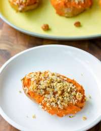 Twice Baked Sweet Potatoes with Bourbon and Hazelnuts on ASpicyPerspective.com