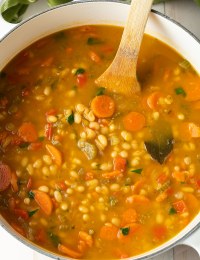 Vegan Navy Bean Soup Recipe #ASpicyPerspective #vegetarian #vegan #bean #soup #glutenfree #dairyfree