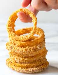 Zesty Baked Onion Rings Recipe | ASpicyPerspective.com